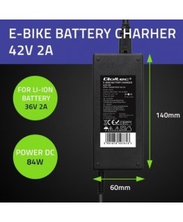 Charger for ebike batteries 36V, 42V, 2A
