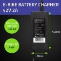 Charger for ebike batteries 36V, 42V, 2A Charger for ebike batteries 36V, 42V, 2A