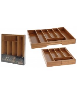 Excellent Houseware Extendable cutlery case, bamboo