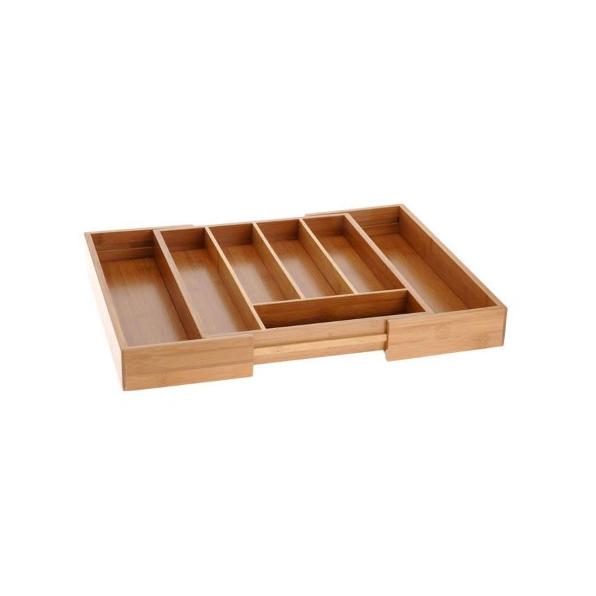 Excellent Houseware Prailginamas stalo įrankių dėklas, bambukas – 2