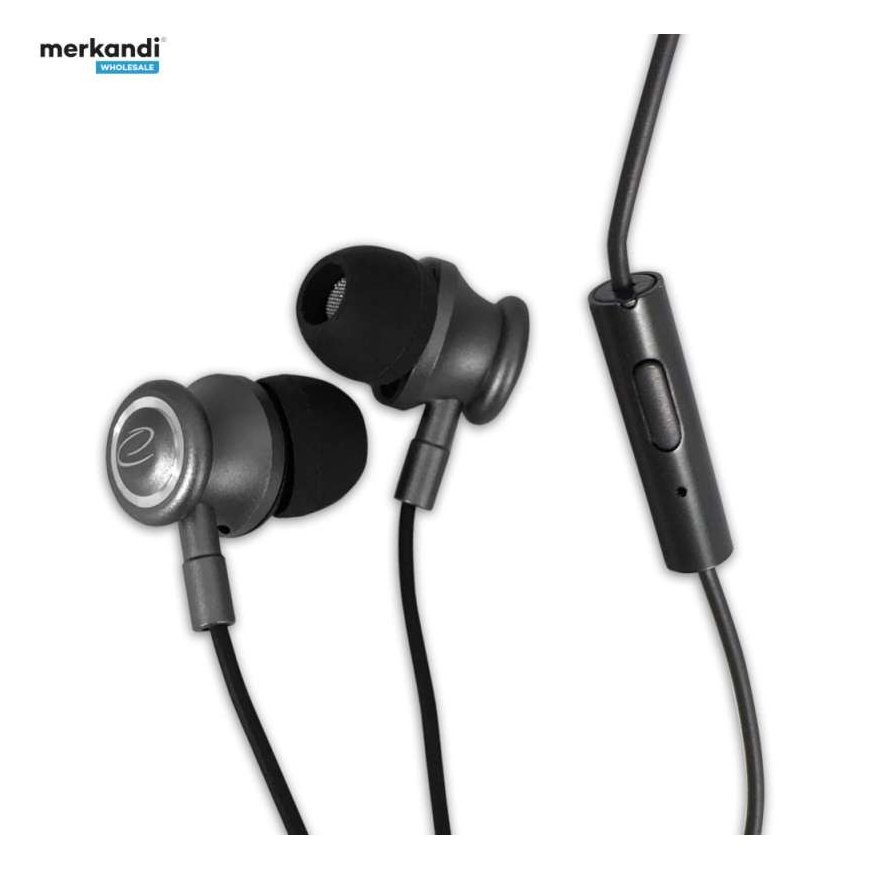 METAL EARPHONES WITH MICROPHONE BLACK