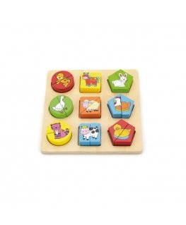 Viga Toys Medinė dėlionė Gyvūnai, Viga