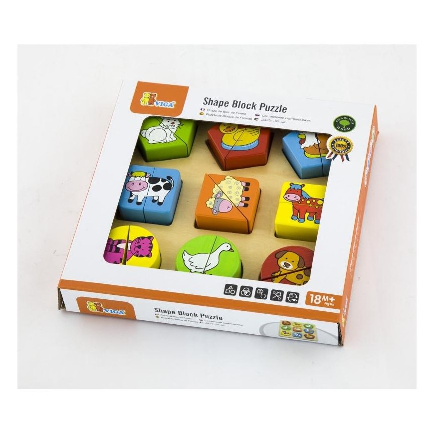 Viga Toys Wooden puzzle Animals, Viga – 4