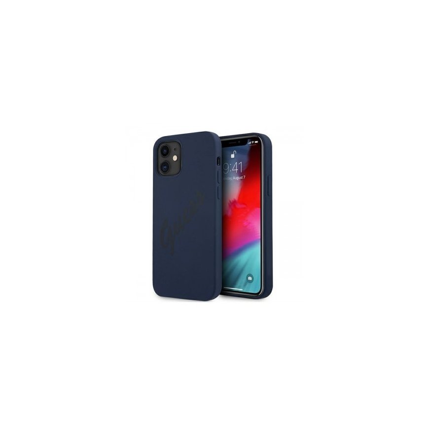 GUHCP12SLSVSBL Guess Silicone Vintage Cover for iPhone 12 mini 5