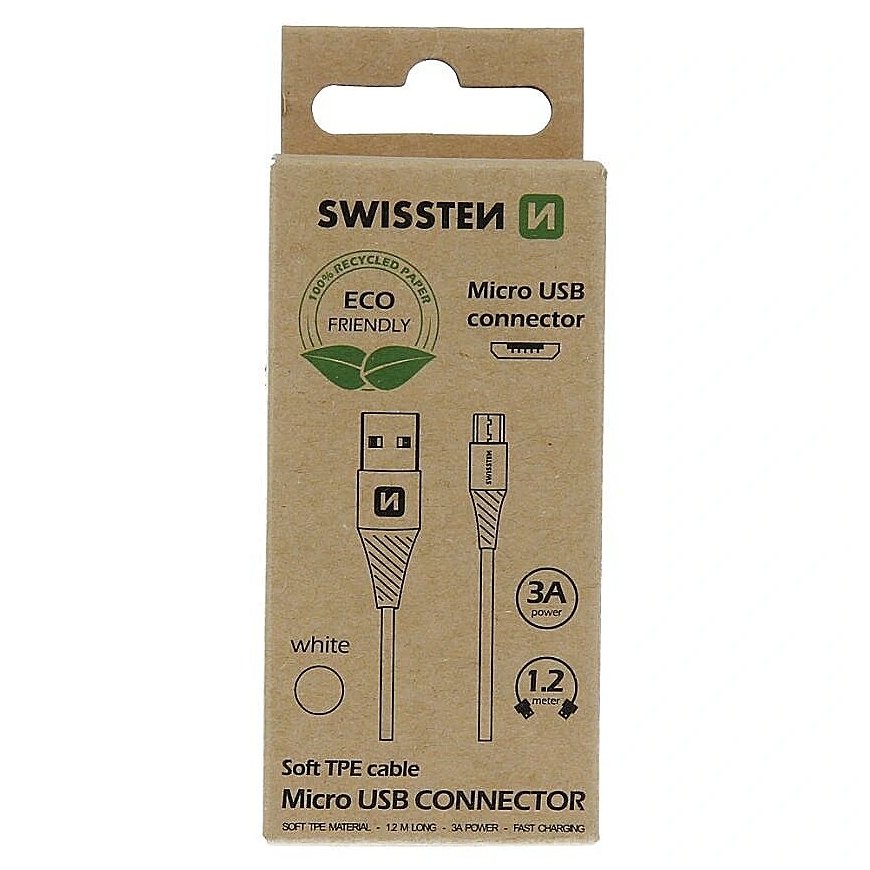 Swissten Eco Friendly Fast Charge 3A Micro USB Data and Charging Cable 1.2m – 2