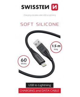 Swissten Soft Silicone Data Cable USB / Lightning 1.5m / 60w