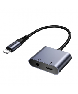 Joyroom SY-L01 Lightning to Lightning / 3.5mm Mini Jack DAC Adapter 2in1 - Black