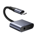 Joyroom SY-L01 Lightning to Lightning / 3,5 mm mini lizdas DAC adapteris 2in1 - juodas Joyroom SY-L01 Lightning to Lightning / 3,5 mm mini lizdas DAC adapteris 2in1 - juodas