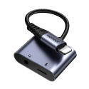 Joyroom SY-L01 Lightning to Lightning / 3,5 mm mini lizdas DAC adapteris 2in1 - juodas Joyroom SY-L01 Lightning to Lightning / 3,5 mm mini lizdas DAC adapteris 2in1 - juodas