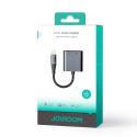 Joyroom SY-L01 Lightning to Lightning / 3,5 mm mini lizdas DAC adapteris 2in1 - juodas Joyroom SY-L01 Lightning to Lightning / 3,5 mm mini lizdas DAC adapteris 2in1 - juodas
