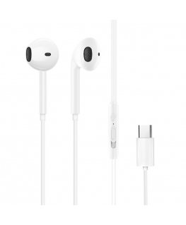 Dudao in-ear headphones with USB Type-C connector white (X3C)