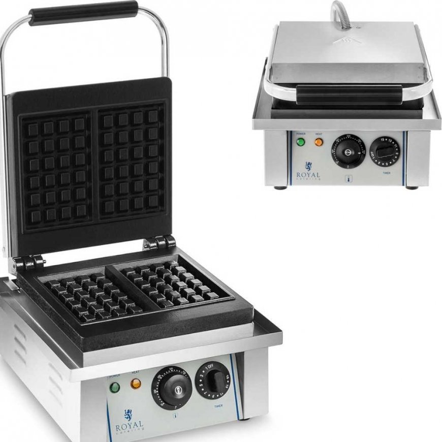 Royal Catering Waffle pan rectangle for 2 Belgian waffles – 4