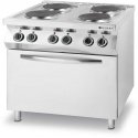 Electric cooker 4 plates with convection oven GN1/1 Kitchen Line - Hendi 225936