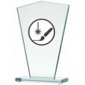 Detail Engraved glass trophy Detail Engraved glass trophy