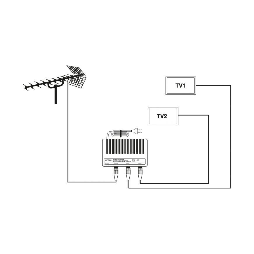 Cabletech Antenna signal amplifier 20dB – 4