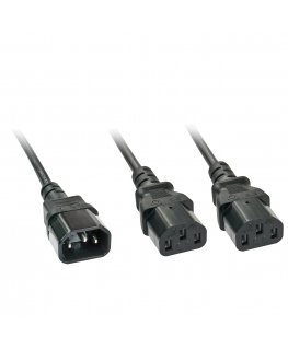 Lindy 2m IEC Splitter Cable IEC C14 to 2 x IEC C13