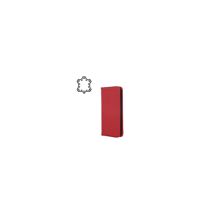 Fusion Genuine Leather Book case for Xiaomi Redmi 12C red