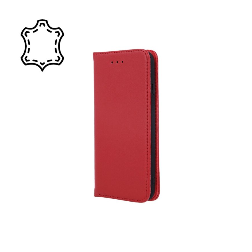 Fusion Genuine Leather Book case for Xiaomi Redmi 12C red – 2