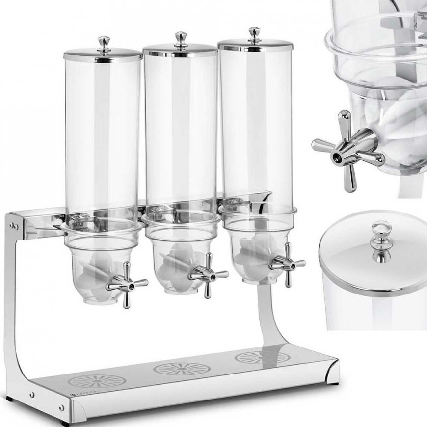 Royal Catering Candy rice cereal dispenser, clear, triple, 10.5 l
