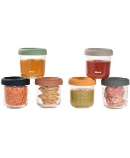 BEABA GLASS JARS SET (6 PCS OF 250 ML), SUNRISE