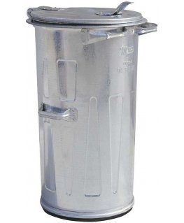MEVA Metal dustbin made of galvanized tin, resistant to high temperature, ash, 110L