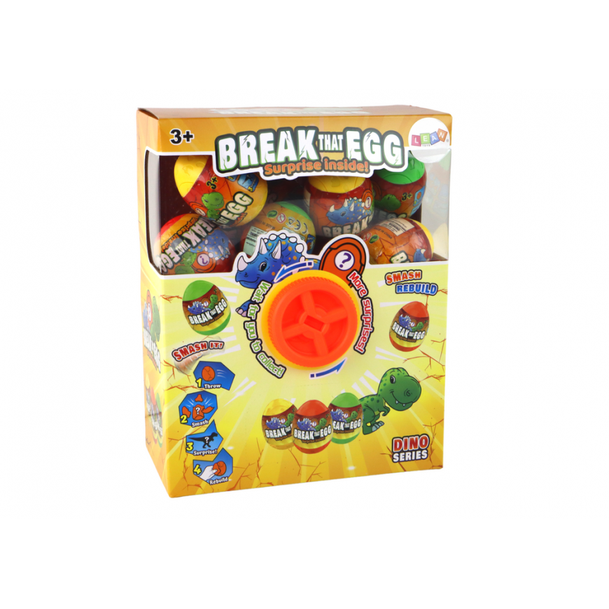 Lean Cracking Dinosaur Egg Draw Colorful Shell 12 vnt. – 2