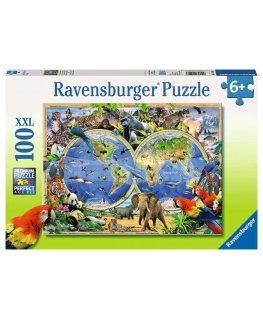 Ravensburger 4005556105403 Kontūrinė dėlionė 100 vnt Žemėlapiai