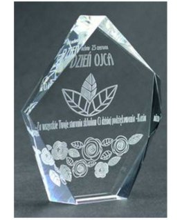 Tryumf Engraved glass trophy with case