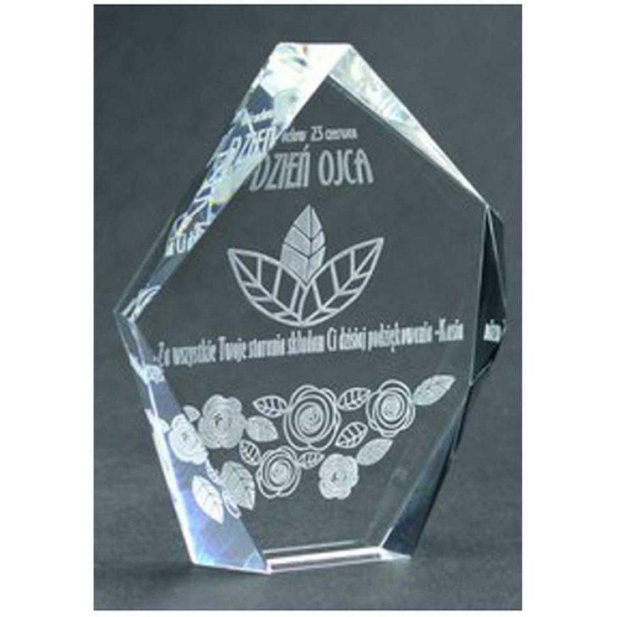 Tryumf Engraved glass trophy with case