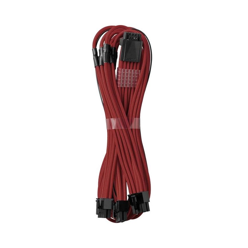 CableMod C-Series PRO ModMesh 12VHPWR to 3x PCI-e cables for Corsair - 60cm, dark red