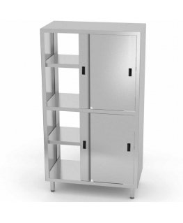 Gastronomic walk-in cabinet with sliding doors, screw-on, stainless steel, 80x70x180 cm - Hendi 812402