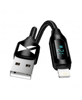 USB-A Cable - Lightning Wozinsky WUALC2 with LED Display 2.4A 2m