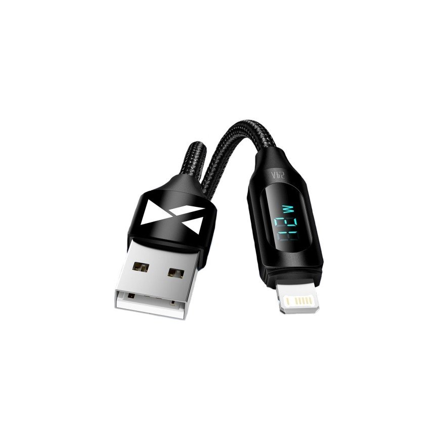 USB-A Cable - Lightning Wozinsky WUALC2 with LED Display 2.4A 2m – 2