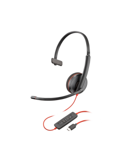 Poly Blackwire 3210 Monaural USB-C Headset + USB-C/A Adapter (Bul