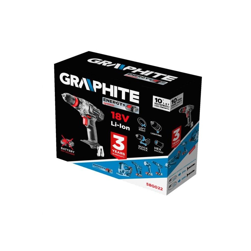Graphite 58G022 drill 1250 RPM Keyless Grey – 2