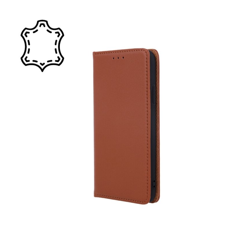 Fusion Genuine Leather Book case for Xiaomi Redmi 12C brown