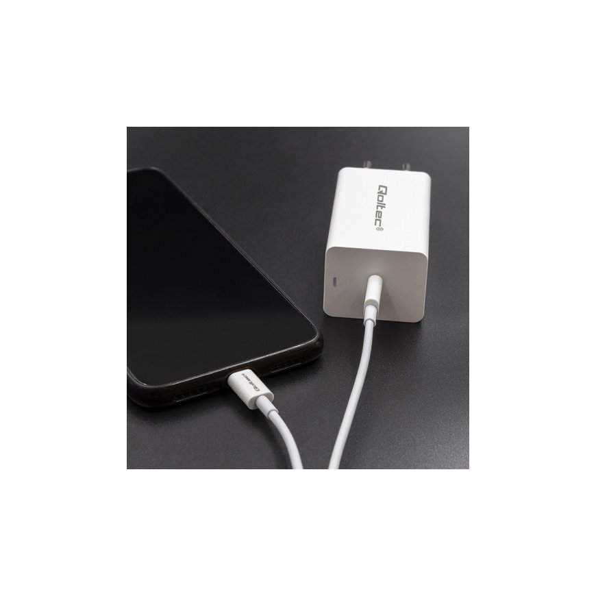 Qoltec 52359 USB kabelis 1 m USB 2.0 USB C Balts – 5