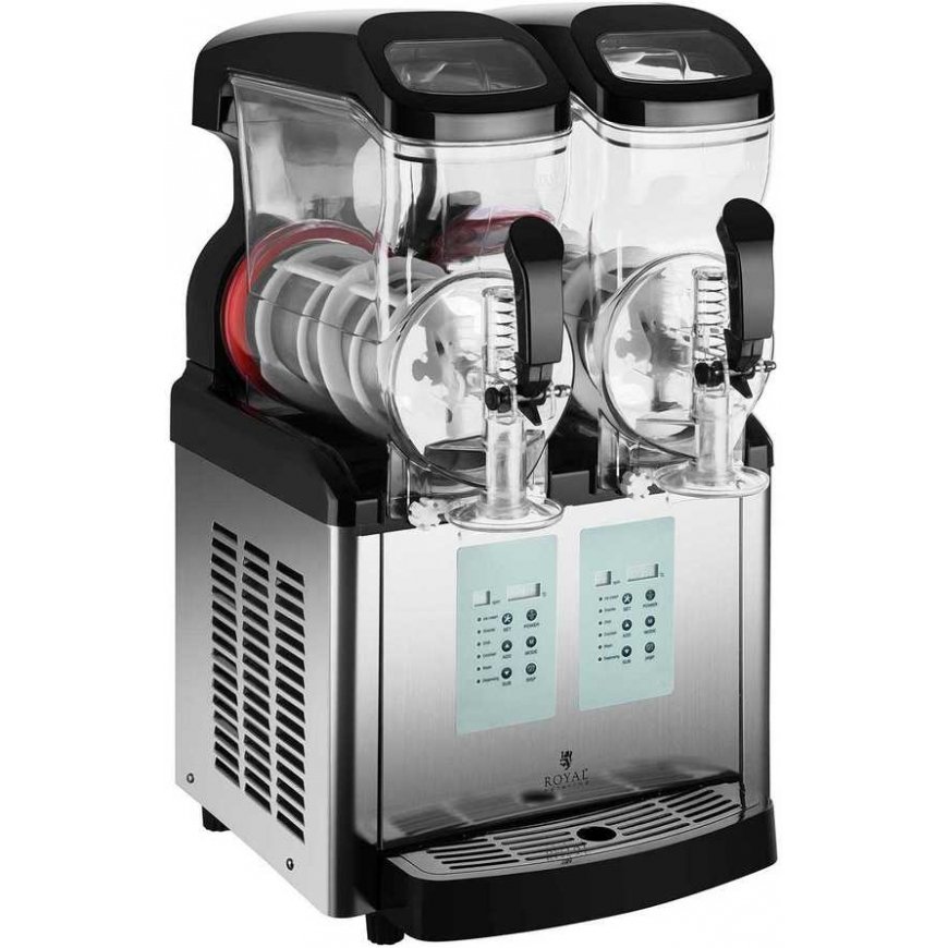 Royal Catering Granitor dispenser for smooth drinks, ice cream granits, double 2x 6L – 3