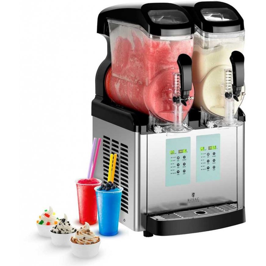Royal Catering Granitor dispenser for smooth drinks, ice cream granits, double 2x 6L – 4