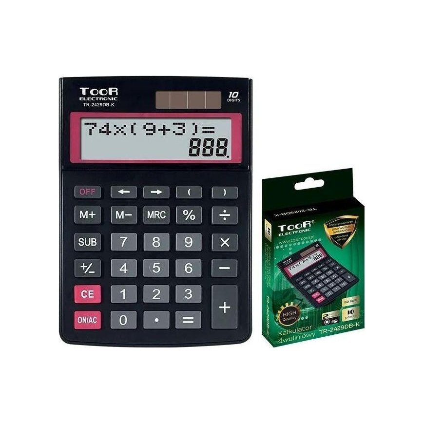 Toor Electronic Toor Elektroninis skaičiuotuvas 10 padėčių dviejų eilučių skaičiuotuvas. (TR-2429DB-K TOOR)
