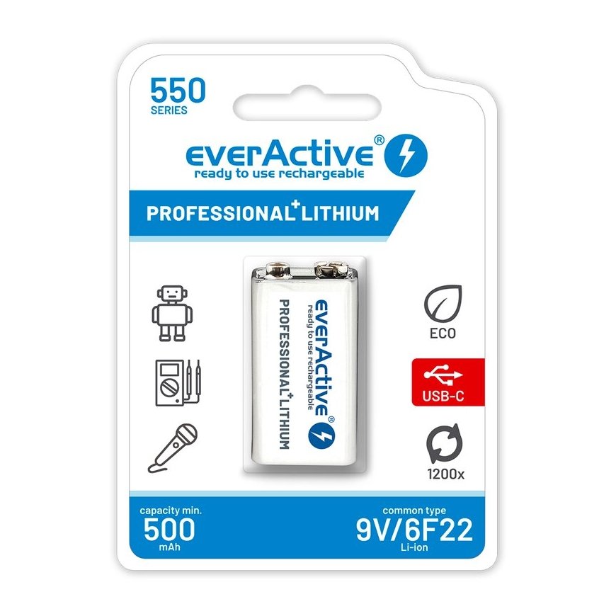Everactive 6F22/9V LI-ION BATTERY 550 mAh