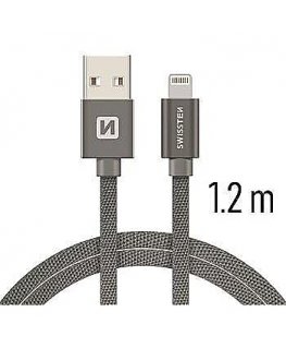 Swissten Textile Fast Charge 3A Lightning Data and Charging Cable 1.2m
