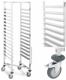 Royal Catering Trolley piekarniczy transportowy do blach tac 15 półek 600 x 400 mm