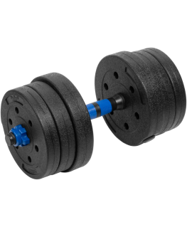 Adjustable bitumen dumbbells with connector 2x10kg, REBEL ACTIVE