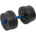 Adjustable bitumen dumbbells with connector 2x10kg, REBEL ACTIVE Adjustable bitumen dumbbells with connector 2x10kg, REBEL ACTIVE