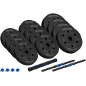 Adjustable bitumen dumbbells with connector 2x10kg, REBEL ACTIVE Adjustable bitumen dumbbells with connector 2x10kg, REBEL ACTIVE