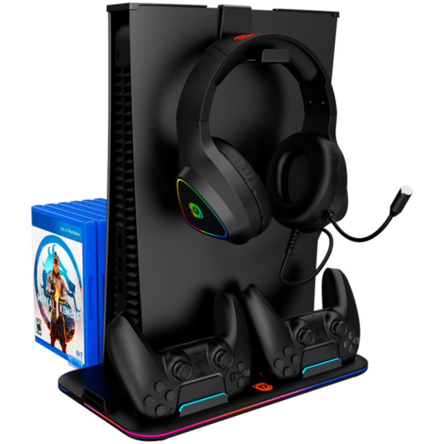 CANYON CS-5, PS5 Charger stand, with RGB light, 315*185*28mm – 2