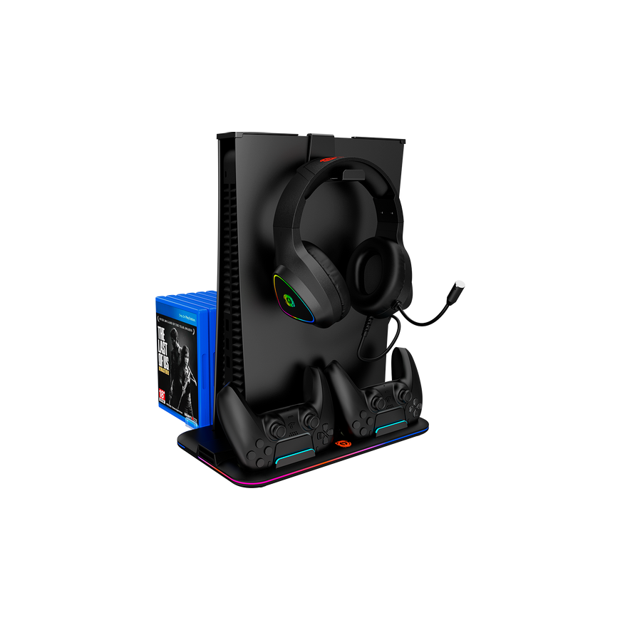 CANYON CS-5, PS5 Charger stand, with RGB light, 315*185*28mm – 3