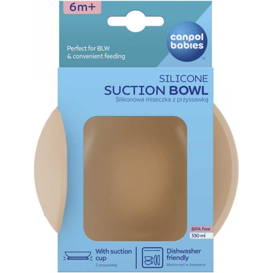 CANPOL BABIES Silicone bowl with attachment 330 ml, 51/400_bei – 5