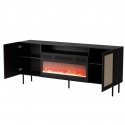 JUTA EF kumode + elektriskais kamīns 202x39,5x85 melns + linols calabria JUTA EF kumode + elektriskais kamīns 202x39,5x85 melns + linols calabria